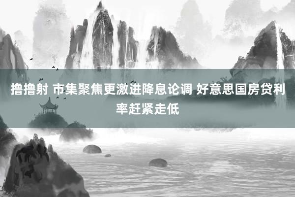 撸撸射 市集聚焦更激进降息论调 好意思国房贷利率赶紧走低